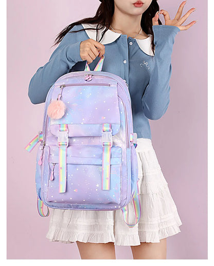 Stitch Kids Backpack Boy Girls Bookbag Bag Student Children Knapsack Schoolbag Rucksack Mochila Cartoon Anime Travel Commute Bag