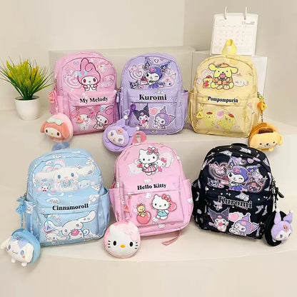 2025 new style Stitch Cartoon Kids Teenager School Bags +Cartoon accessories cute Student Backpack Girl Travel Knapsack Mochila