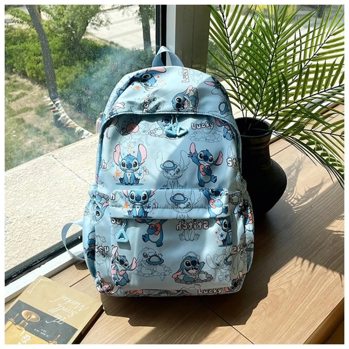 Stitch Cartoon Backpack Large Capacity Lightweight Travel Bag Trendy Unisex Daypack For School College