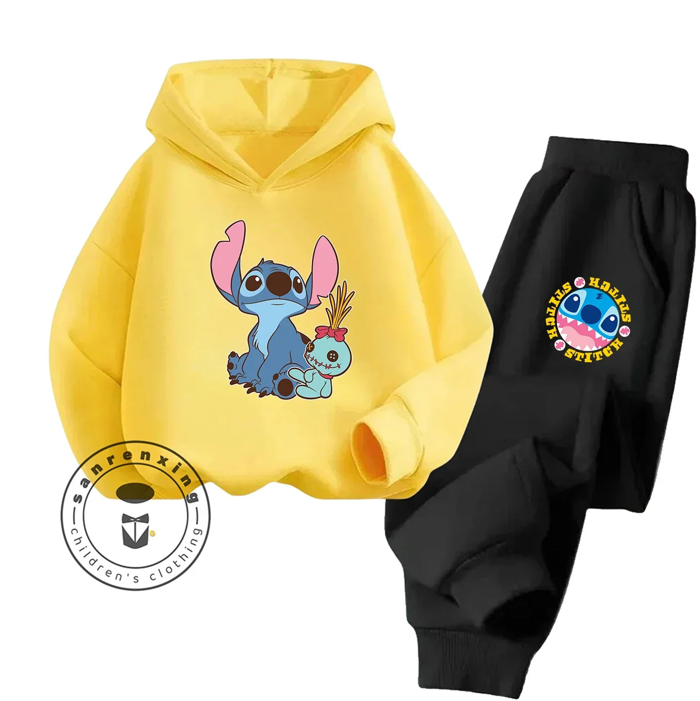 Stitch Fashion 2025 Cartoon Printed Hoodie Set 2D For Children Teenagers Boys Girls Casual Hot Sale Autumn Winter