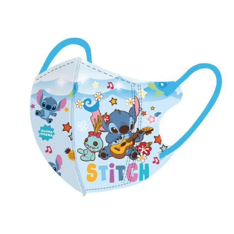 Stitch Mask Cartoon 3D Pattern Face Mask Thin Section Breathable 10 Pcs/pack Independent Package Disposable Earloop Style Masks