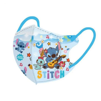 Stitch Mask Cartoon 3D Pattern Face Mask Thin Section Breathable 10 Pcs/pack Independent Package Disposable Earloop Style Masks