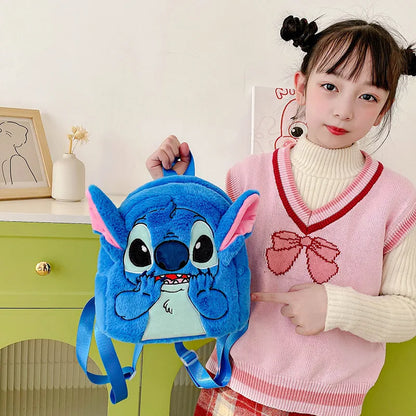 New cartoon Stitch children's backpack plush doll toy baby doll schoolbag cute cartoon kindergarten backpack