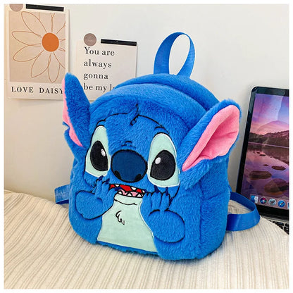 New cartoon Stitch children's backpack plush doll toy baby doll schoolbag cute cartoon kindergarten backpack