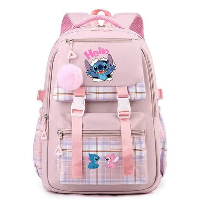 Stitch School Bags High School Student Backpack Female Large Capacity Junior High School Laptop Mochila Escolar