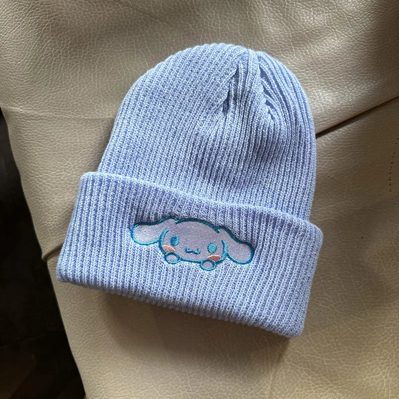 Stitch Knit Hat Cartoon Embroidered Benie Cap Cute Unisex Warm Stretchy Hats Christmas Gift for Adult Kids Outdoor Thermal Caps