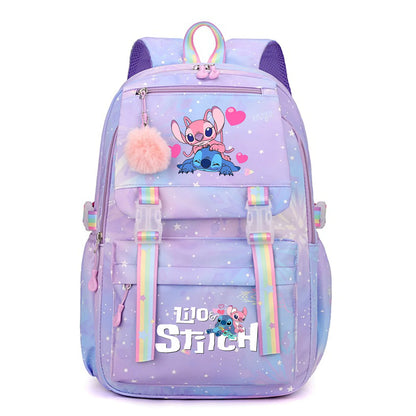 Stitch Kids Backpack Boy Girls Bookbag Bag Student Children Knapsack Schoolbag Rucksack Mochila Cartoon Anime Travel Commute Bag