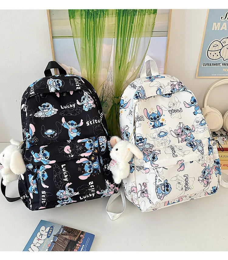 Cartoon Stitch Student Schoolbag Nylon Printed Versatile Large Capacity Lightweight Student Casual Bag Backpack Back to school