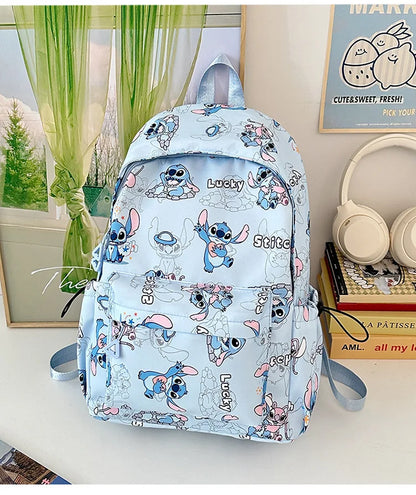 Cartoon Stitch Student Schoolbag Nylon Printed Versatile Large Capacity Lightweight Student Casual Bag Backpack Back to school