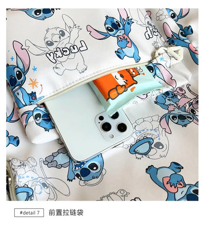 Cartoon Stitch Print Backpack Spacious Lightweight Travel Bag Waterproof School Backpack for College Students Teens Boys Girls