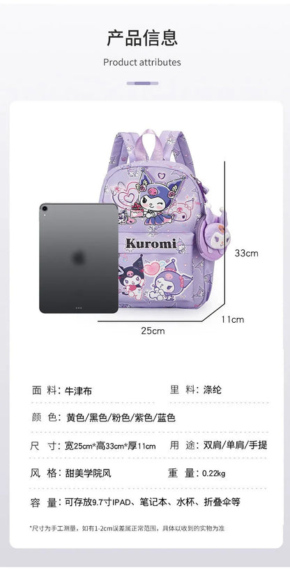2025 new style Stitch Cartoon Kids Teenager School Bags +Cartoon accessories cute Student Backpack Girl Travel Knapsack Mochila