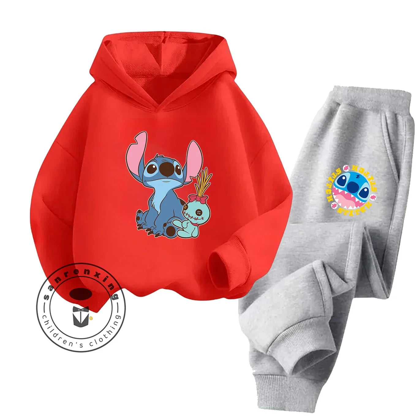 Stitch Fashion 2025 Cartoon Printed Hoodie Set 2D For Children Teenagers Boys Girls Casual Hot Sale Autumn Winter