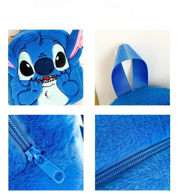 New cartoon Stitch children's backpack plush doll toy baby doll schoolbag cute cartoon kindergarten backpack