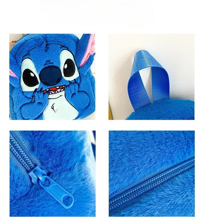 New cartoon Stitch children's backpack plush doll toy baby doll schoolbag cute cartoon kindergarten backpack