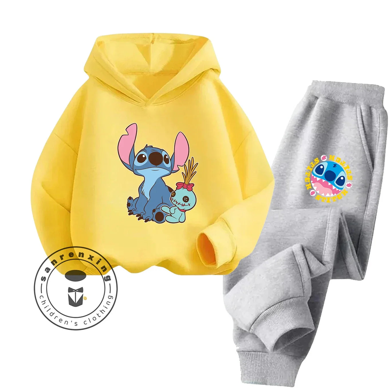 Stitch Fashion 2025 Cartoon Printed Hoodie Set 2D For Children Teenagers Boys Girls Casual Hot Sale Autumn Winter