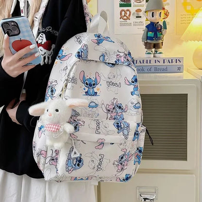 Cartoon Stitch Student Schoolbag Nylon Printed Versatile Large Capacity Lightweight Student Casual Bag Backpack Back to school