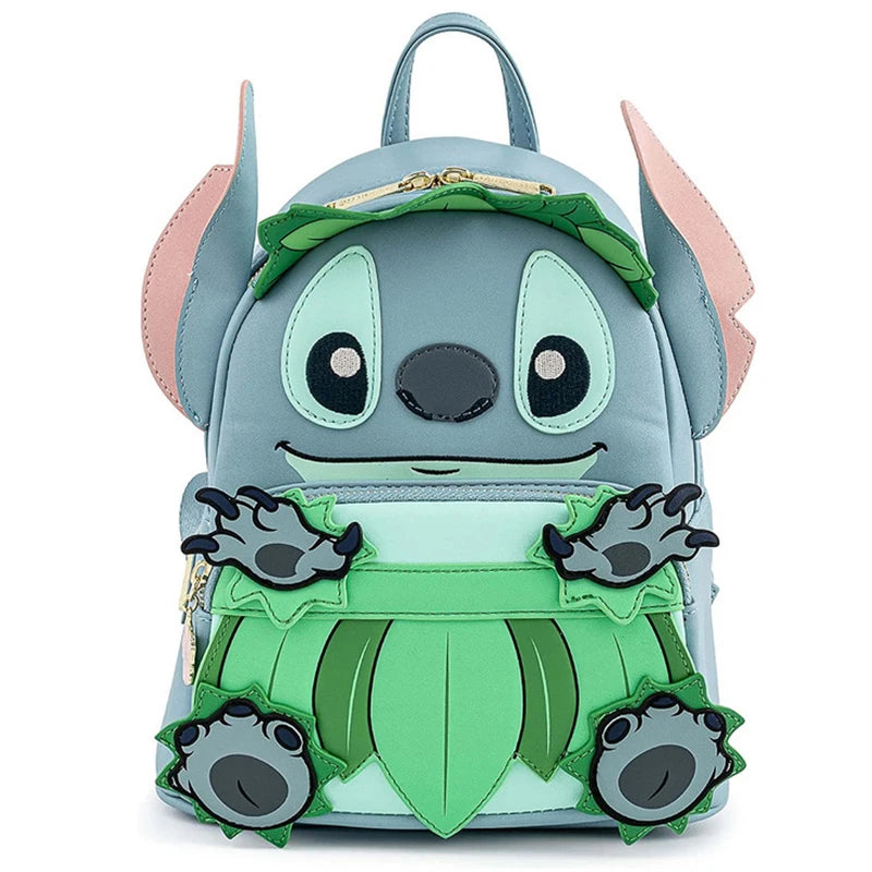 Stitch Children's Backpack Baby Lady Bags Stitch PU Leather Women Double Shoulder Bags