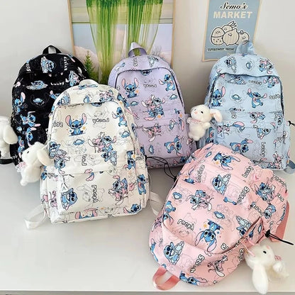 Cartoon Stitch Student Schoolbag Nylon Printed Versatile Large Capacity Lightweight Student Casual Bag Backpack Back to school