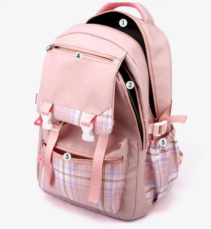Stitch School Bags High School Student Backpack Female Large Capacity Junior High School Laptop Mochila Escolar