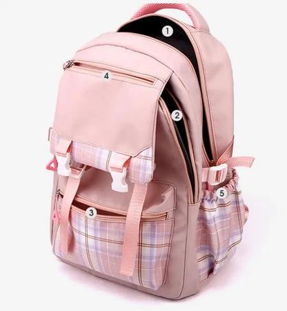 Stitch School Bags High School Student Backpack Female Large Capacity Junior High School Laptop Mochila Escolar