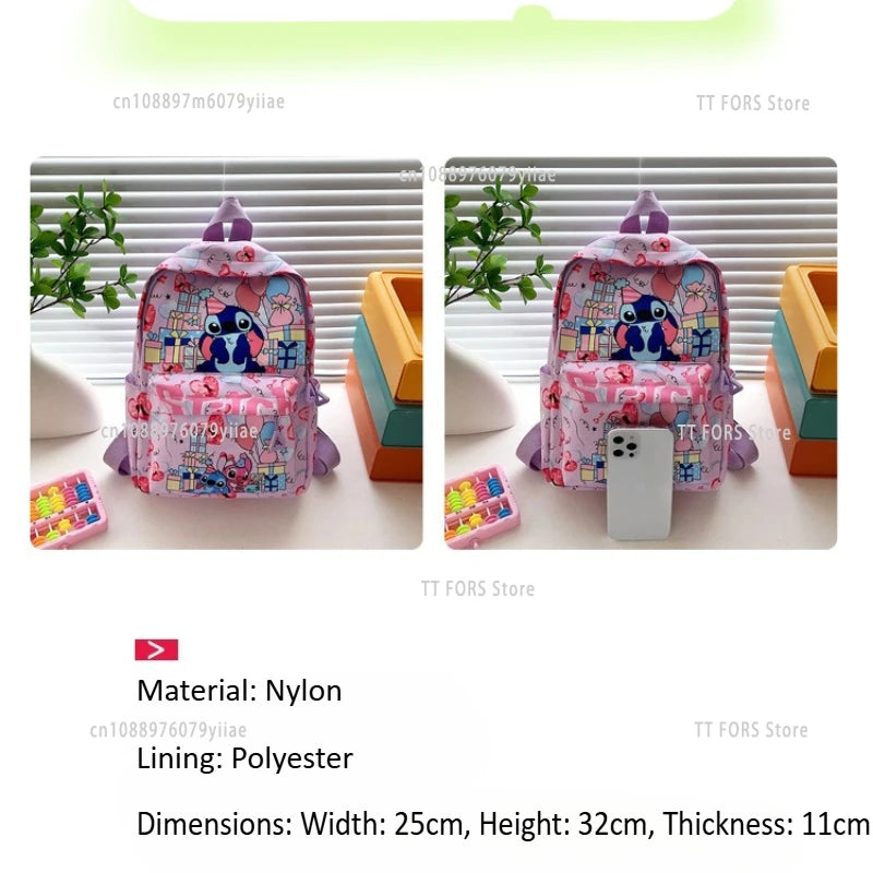 Stitch Fashion Nylon Backpack Cartoon Stitch Print Backpack Boys Girls Light Travel Backpack Halloween Christmas Gift