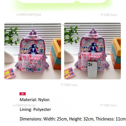 Stitch Fashion Nylon Backpack Cartoon Stitch Print Backpack Boys Girls Light Travel Backpack Halloween Christmas Gift