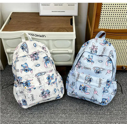Cartoon Stitch Print Backpack Spacious Lightweight Travel Bag Waterproof School Backpack for College Students Teens Boys Girls