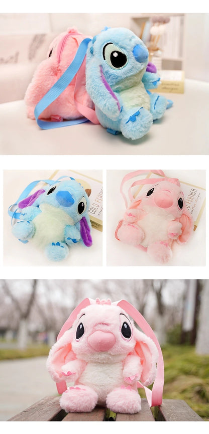 Lilo&Stitch Stitch Plush Backpack Blue Pink Cute Cartoon Skin Friendly Soft Outdoor Backpack Lightweight Children Birthday Gifts