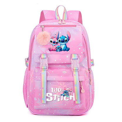 Stitch Kids Backpack Boy Girls Bookbag Bag Student Children Knapsack Schoolbag Rucksack Mochila Cartoon Anime Travel Commute Bag