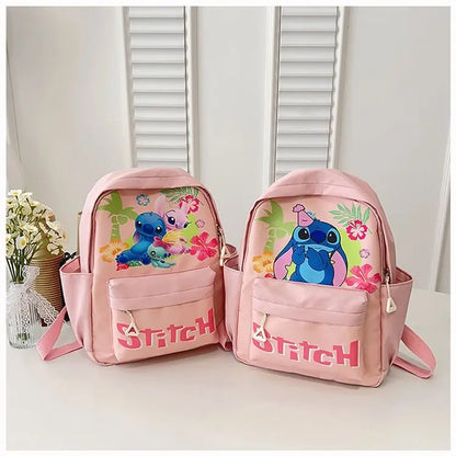 New Lilo&Stitch Backpack Cartoon Character Stitch Printed Accessories Children's Backpack Student Cartoon Pink Backpack Gift