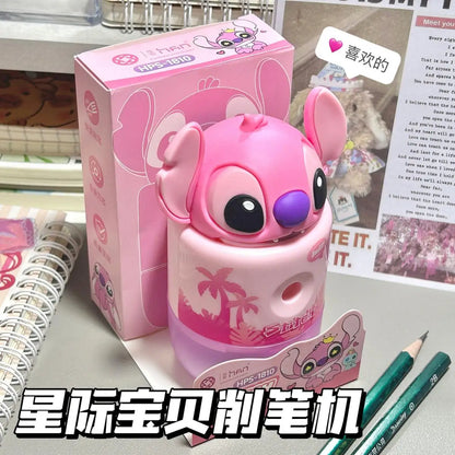 Stitch Manual Pencil Sharpener Cute Hand Crank Design School Supplies for Kids Students Kawaii Stationery Gift Idea