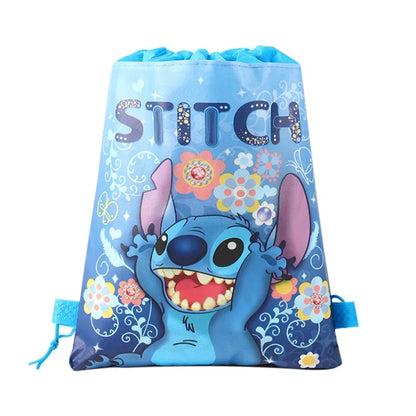 Anime Stitch Backpack Non Woven Drawstring Bag Kawaii Lilo & Stitch Birthday Party Gift Bag Shoulder Storage Bag Pouch Girl Gift