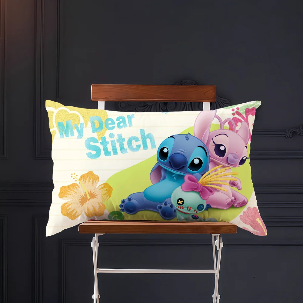 Cartoon cute art movie S-StitchS-S cushion cover Rectangle Pillow Cover Home Sofa living Room Coffee Shop Pillowcase