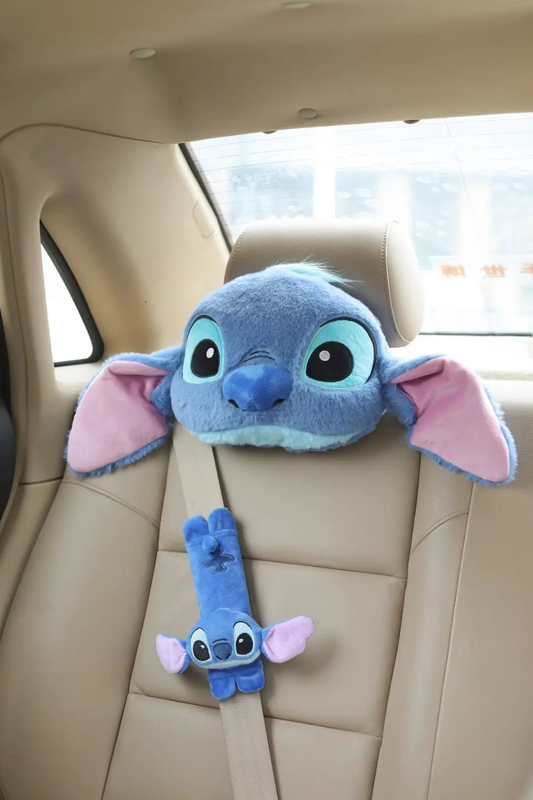 Stitch Seat Belt Protective Cover Cute Cartoon Soft Plush Car Shoulder Belt Fashion Car Inside Decor Cute Dolls Birthday Gifts