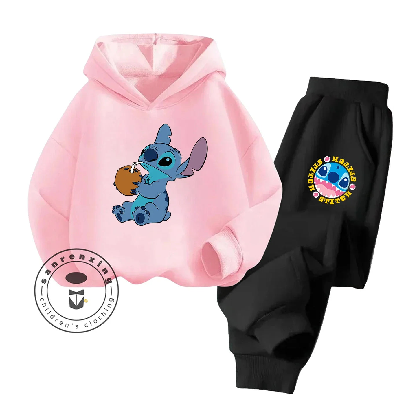 Stitch Fashion 2025 Cartoon Printed Hoodie Set 2D For Children Teenagers Boys Girls Casual Hot Sale Autumn Winter