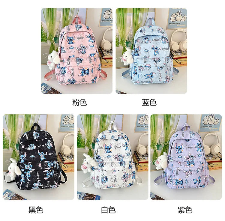 Cartoon Stitch Student Schoolbag Nylon Printed Versatile Large Capacity Lightweight Student Casual Bag Backpack Back to school