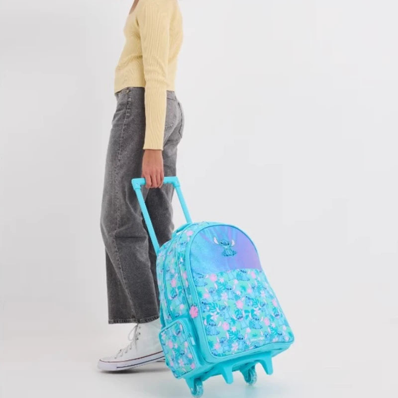 Stitch Backpack Student Cartoon Bag Roller Bag Stair-climbing Wheel Knapsack Lunch Box Bag Stationery Storage Pen Case Gifts