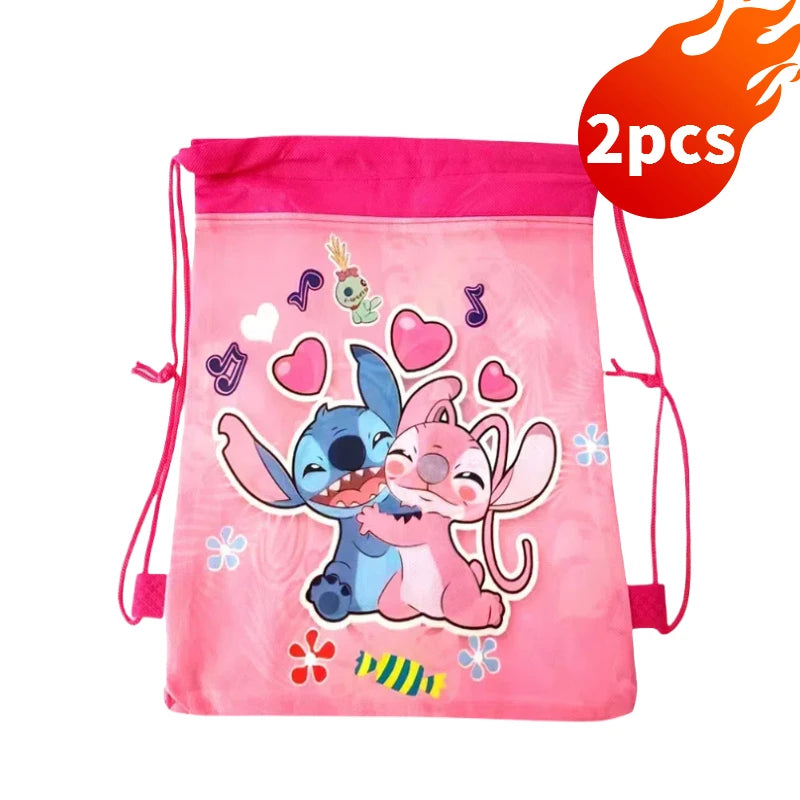 Anime Stitch Backpack Drawstring Bag High-capacity Waterproof Backpack Child Shower Supplies Toy Storage Bag Kid Birthday Gift