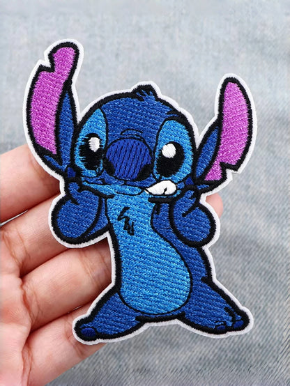 1pcs Cartoon Anime Stitch Iron on Patches for Clothing T-shirt bag shose Stitch Patch Garment stickers embroidery cloth sticker