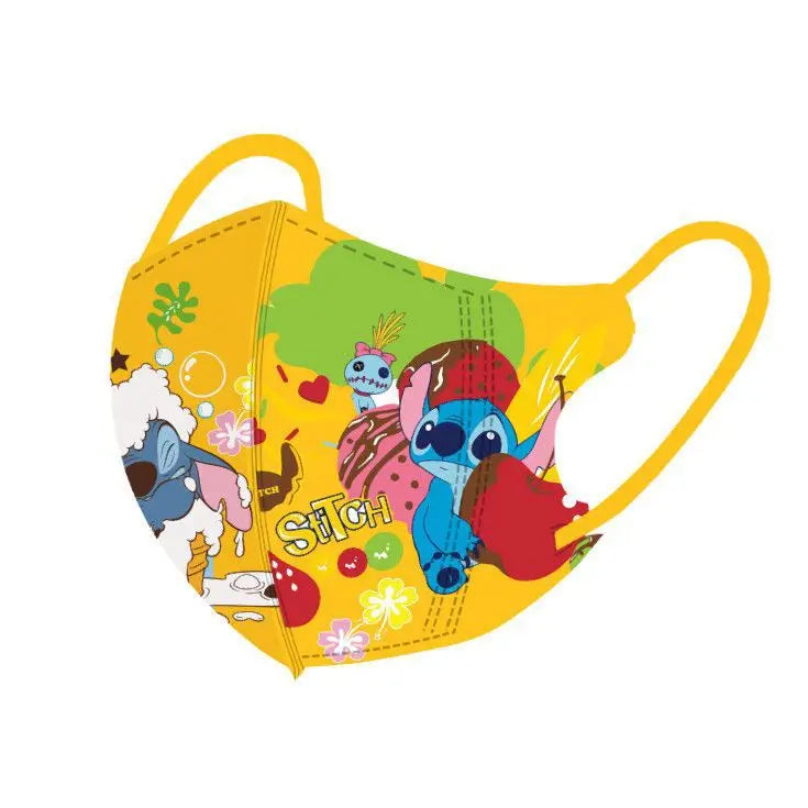 Stitch Mask Cartoon 3D Pattern Face Mask Thin Section Breathable 10 Pcs/pack Independent Package Disposable Earloop Style Masks