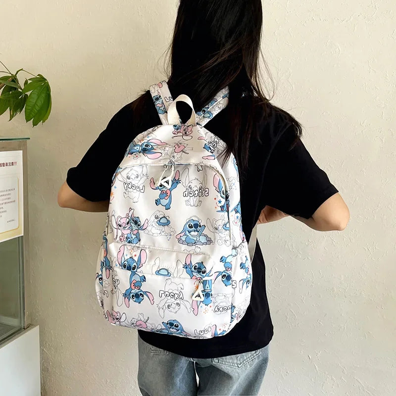 Stitch Cartoon Backpack Spacious Daypack Kawaii Lightweight Design Waterproof College Bag Functional Travel Essential 2025