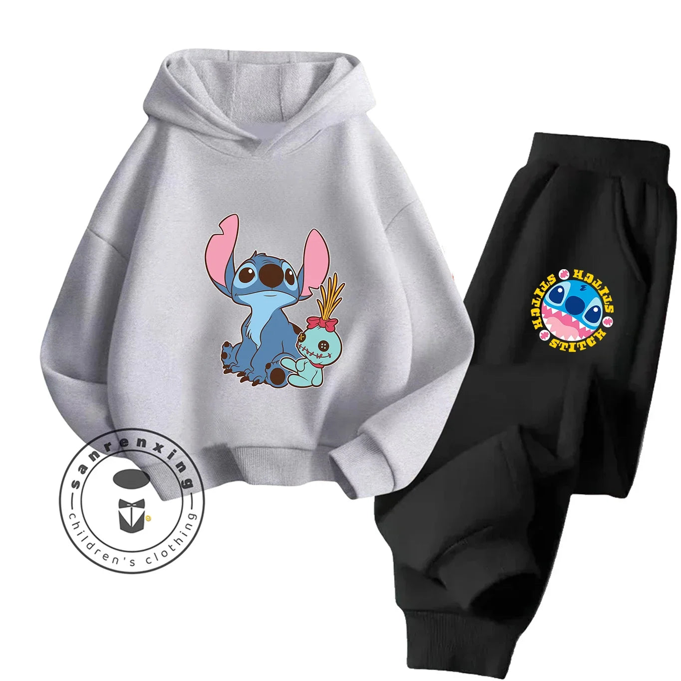 Stitch Fashion 2025 Cartoon Printed Hoodie Set 2D For Children Teenagers Boys Girls Casual Hot Sale Autumn Winter