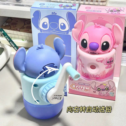Stitch Manual Pencil Sharpener Cute Hand Crank Design School Supplies for Kids Students Kawaii Stationery Gift Idea