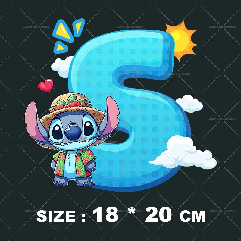 Cartoon Stitch Patches for Clothes Heat Transfer Patch On Clothing Stickers DIY T-Shirt Hoodies Accessory A-Z 26 English Letters