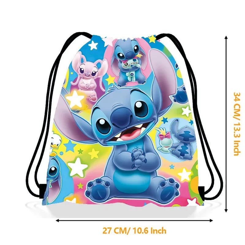 Anime Stitch Backpack Non Woven Drawstring Bag Kawaii Lilo & Stitch Birthday Party Gift Bag Shoulder Storage Bag Pouch Girl Gift