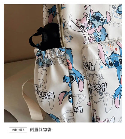 Stitch Cartoon Backpack Large Capacity Lightweight Travel Bag Trendy Unisex Daypack For School College