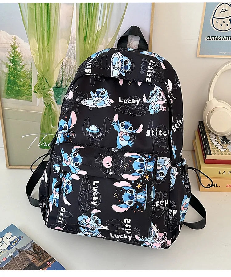 Cartoon Stitch Student Schoolbag Nylon Printed Versatile Large Capacity Lightweight Student Casual Bag Backpack Back to school