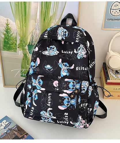 Cartoon Stitch Student Schoolbag Nylon Printed Versatile Large Capacity Lightweight Student Casual Bag Backpack Back to school