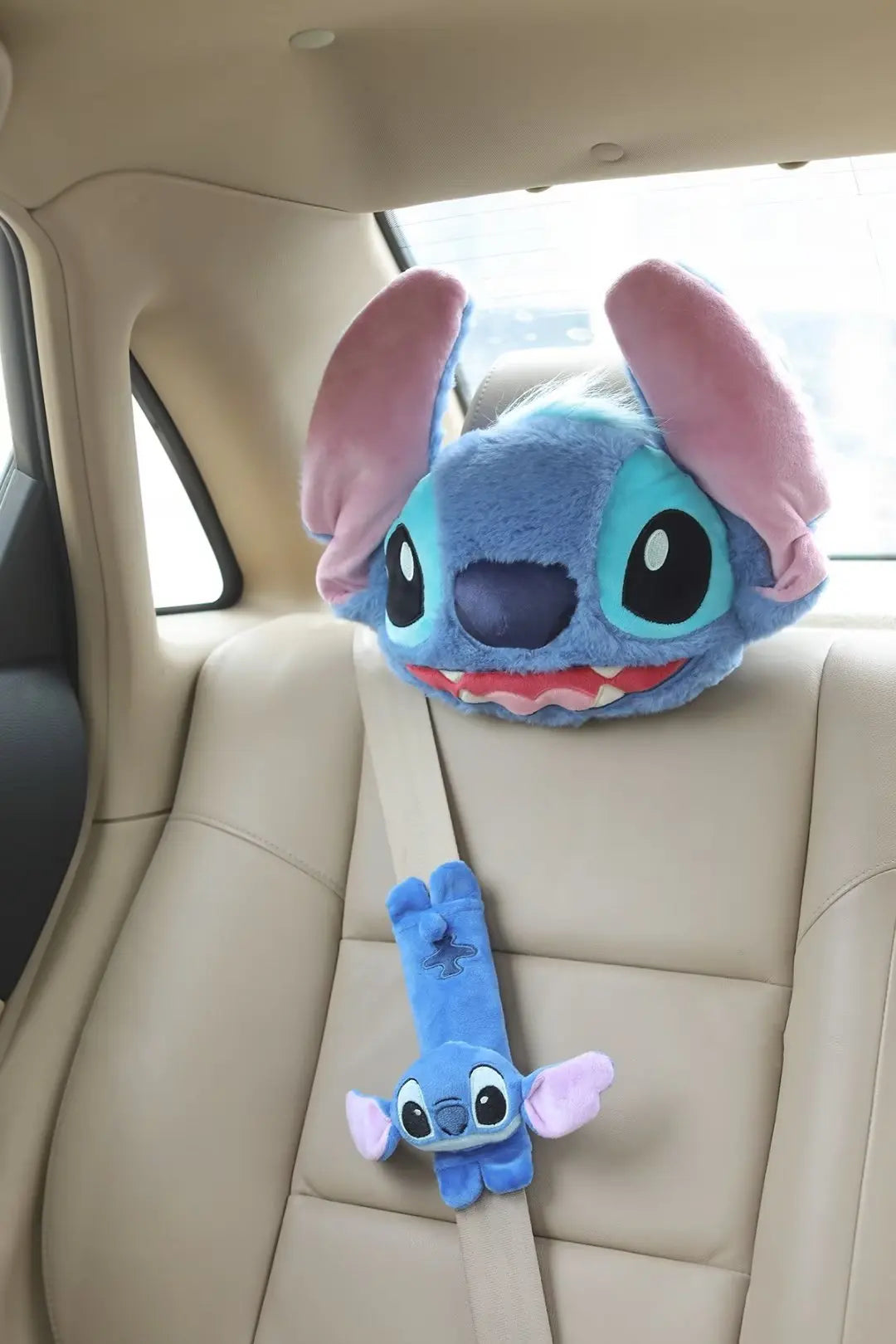 Stitch Seat Belt Protective Cover Cute Cartoon Soft Plush Car Shoulder Belt Fashion Car Inside Decor Cute Dolls Birthday Gifts