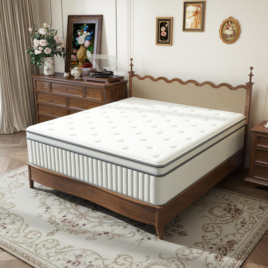 High Quality 12" Twin Diamond Innerspring Hybrid And Cooling Gel Memory Foam Mattress, Pressure Relief, And Motion Isolation